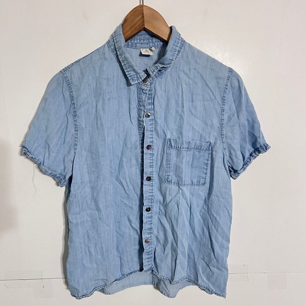 Paper Crane Anthropologie Women? Girls? Juniors Shirt Size M Blue Denim Tencell